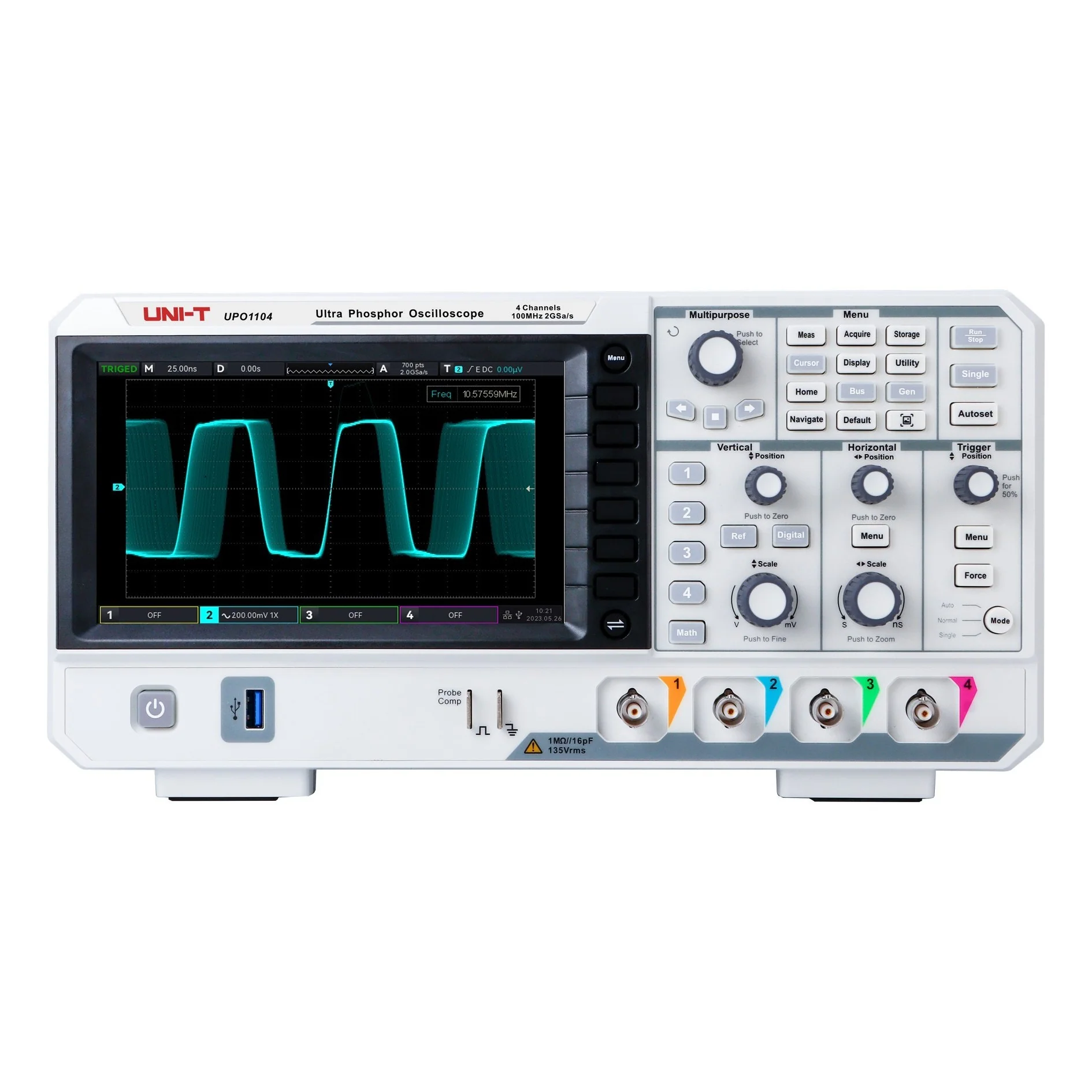 UNI-T UPO1104 100MHz 4 Channel Digital Phosphor Oscilloscope